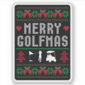 Merry Golfmas Golf Golfing Golfer Ugly Weihnachten Aufkleber (Vorderseite)