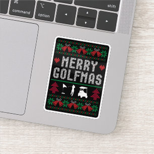 Merry Golfmas Golf Golfing Golfer Ugly Weihnachten Aufkleber