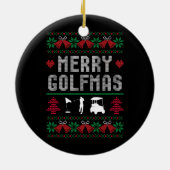 Merry Golfmas Golf Golfing Golfer Ugly Weihnachten Keramik Ornament (Hinten)