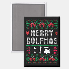 Merry Golfmas Golf Golfing Golfer Ugly Weihnachten Magnet