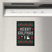 Merry Golfmas Golf Golfing Golfer Ugly Weihnachten Magnet (In Situ (Geschirrspüler))