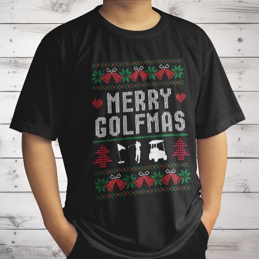 Merry Golfmas Golf Golfing Golfer Ugly Weihnachten T-Shirt