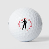 Merry Golfmas Weihnachten Lady Golfer Weihnachtsma Golfball (Vorderseite)