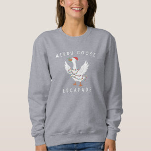 Merry Goose Escapade Weihnachtslichter Geschenk Sweatshirt