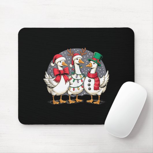 Merry Goose Funny Christmas Silly Humor Family Chr Mousepad (Mit Mouse)