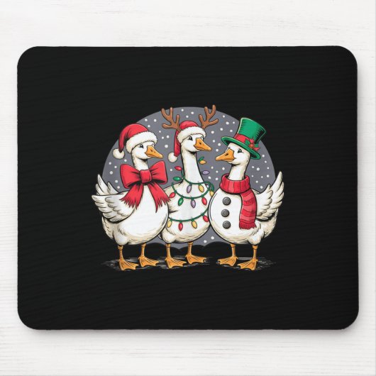 Merry Goose Funny Christmas Silly Humor Family Chr Mousepad (Vorne)