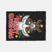 Merry Goose-mas Reindeer Antlers Funny Christmas G Fleecedecke (Vorderseite (Horizontal))