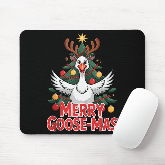 Merry Goose-mas Reindeer Antlers Funny Christmas G Mousepad (Mit Mouse)