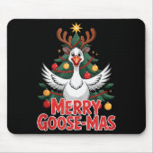 Merry Goose-mas Reindeer Antlers Funny Christmas G Mousepad (Vorne)