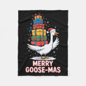 Merry Goose-mas With Xmas Funny Christmas Goose  Fleecedecke (Vorderseite)