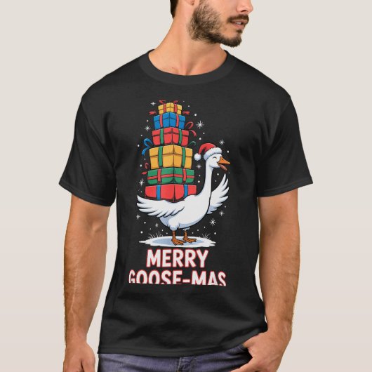 Merry Goose-mas With Xmas Funny Christmas Goose  T-Shirt (Vorderseite)