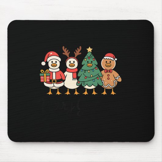 Merry Goose On The Loose Funny Christmas Silly Hum Mousepad (Vorne)