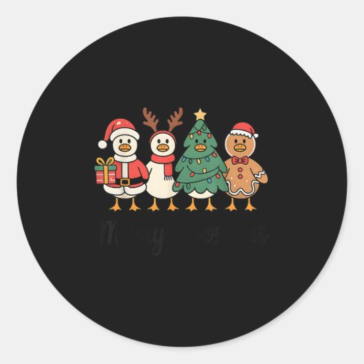 Merry Goose On The Loose Funny Christmas Silly Hum Runder Aufkleber (Vorderseite)