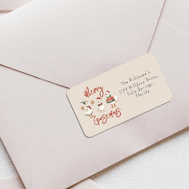 Merry Goosemas Christmas Holiday Adressaufkleber