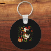 Merry Goosemas Christmas Lights Goose Duck Boho Fl Schlüsselanhänger (Vorderseite)