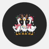 Merry Goosemas Christmas Silly Goose Xmas Lights M Runder Aufkleber (Vorderseite)
