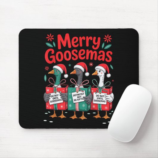 Merry Goosemas Christmas Xmas Holiday Present Wome Mousepad (Mit Mouse)