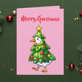 Merry Goosemas Family Foto Grußkarte Karte