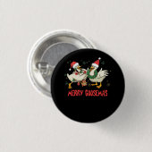 Merry Goosemas Funny Christmas Duck Albern Goose M Button (Vorne & Hinten)
