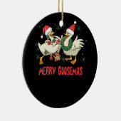 Merry Goosemas Funny Christmas Duck Albern Goose M Keramik Ornament (Rechts)