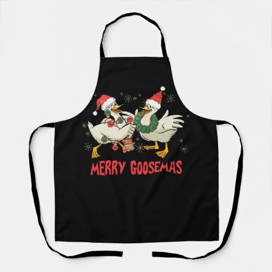 Merry Goosemas Funny Christmas Duck Albern Goose M Schürze (Vorderseite)