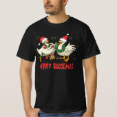 Merry Goosemas Funny Christmas Duck Albern Goose M T-Shirt (Vorderseite)