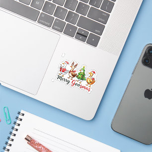 Merry Goosemas Weihnachtsgötchen Weihnachtsmannmüt Aufkleber