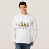 Merry Goosemas Weihnachtsgötchen Weihnachtsmannmüt T-Shirt (Vorne ganz)