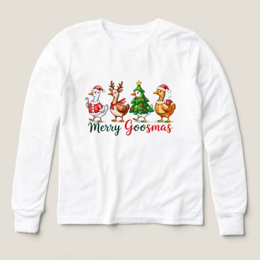 Merry Goosmas Christmas Funny Goose Tri-Blend Shir (Design Vorderseite)