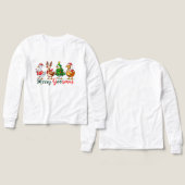 Merry Goosmas Christmas Funny Goose Tri-Blend Shir (Design Vorderseite & Rückseite)