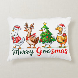 Merry Goosmas Christmas Funny Goose Tri-Blend Shir Dekokissen