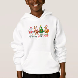 Merry Goosmas Christmas Funny Goose Tri-Blend Shir Hoodie