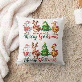 Merry Goosmas Christmas Funny Goose Tri-Blend Shir Kissen