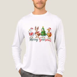 Merry Goosmas Christmas Funny Goose Tri-Blend Shir Tri-Blend Shirt