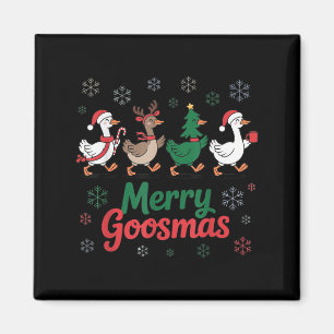 Merry Goosmas Funny Christmas Goose Paradies Holid Magnet
