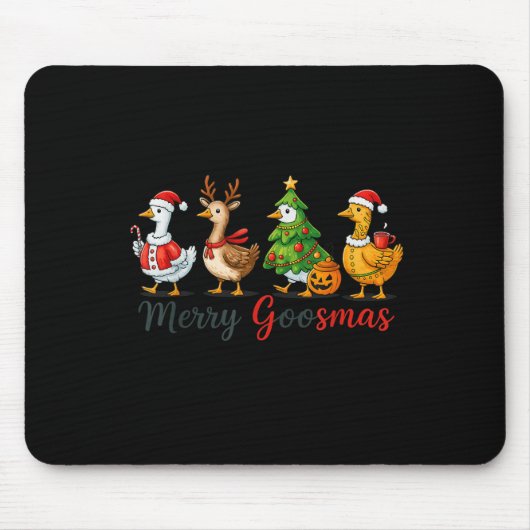 Merry Goosmas Funny Goose Weihnachtsfeier Mousepad (Vorne)