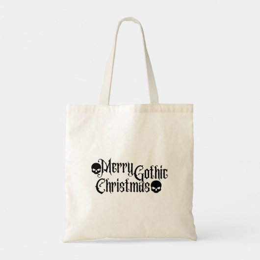 Merry Gothic Christmas Tote Tag Tragetasche (Rückseite)