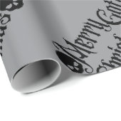 Merry Gothic Weihnachts-Schädelpapier Geschenkpapier (Rolleneckpunkt)