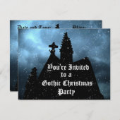 Merry Gothic Weihnachtsblauen Einladungen (Vorne/Hinten)