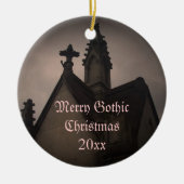 Merry Gothic Weihnachtskrypt Keramikornament (Vorne)