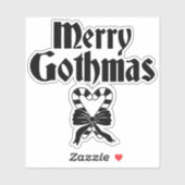 Merry Gothmas Black and White Candy Cane Heart Aufkleber (Blatt)