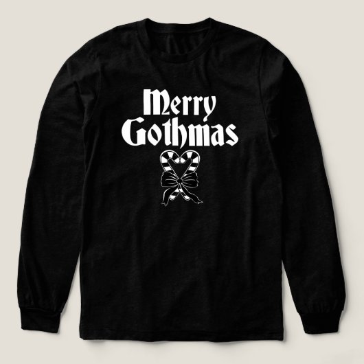 Merry Gothmas Black and White Candy Cane Heart Tri-Blend Shirt (Design Vorderseite)