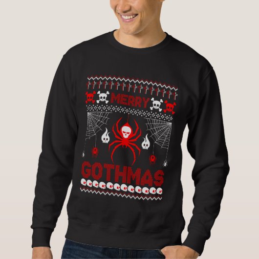 Merry Gothmas Goth Christmas Ugly Sweater Spider Sweatshirt (Vorderseite)