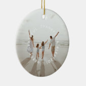 MERRY GRATEFUL DANKFUL & BLESSESED Foto Jahr Keramik Ornament (Rechts)