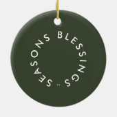 MERRY GRATEFUL DANKFUL & BLESSESED Foto Jahr Keramik Ornament (Hinten)