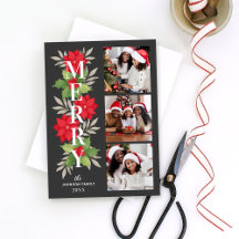 Merry Gray Christmas Floral 3 Foto