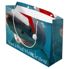 Merry Great White Christmas Shark Weihnachtsmannmü Große Geschenktüte
