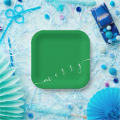 Merry Green Party Plate Pappteller (Party)