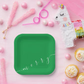 Merry Green Party Plate Pappteller (Party)