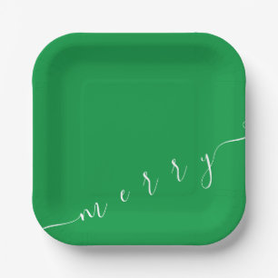 Merry Green Party Plate Pappteller